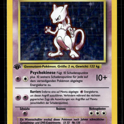 Pokemon 1999 Base Set Mewtu 1st Edition German #10/102 Mewtwo