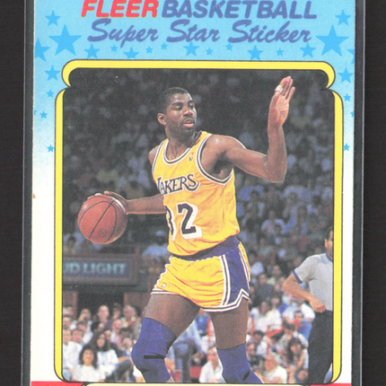 1988 Fleer Basketball Super Star Sticker Magic Johnson #6
