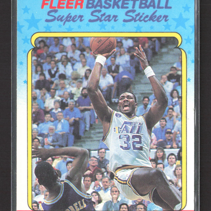 1987 Fleer Basketball Super Star Sticker Karl Malone #8