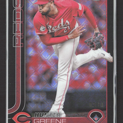 2024 Topps Chrome Hunter Greene #91 Black Logofractor 02/10