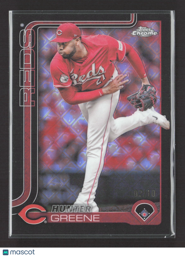 2024 Topps Chrome Hunter Greene #91 Black Logofractor 02/10