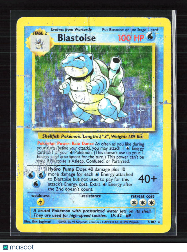 Pokemon 1999 Base Set Blastoise #2/102