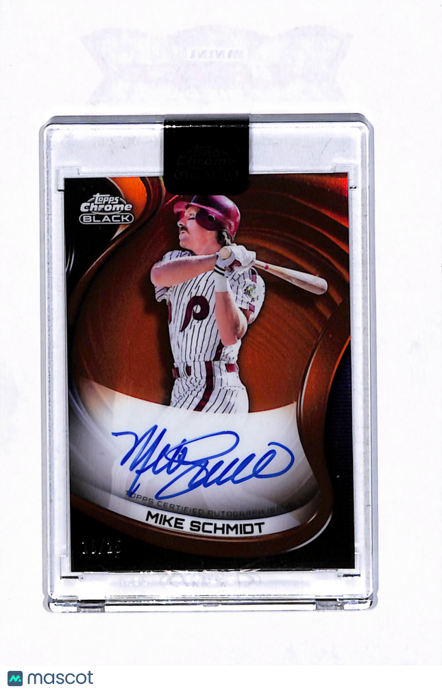 2022 Topps Chrome Black Mike Schmidt #CBA-MS Orange Refractor 10/25 Auto
