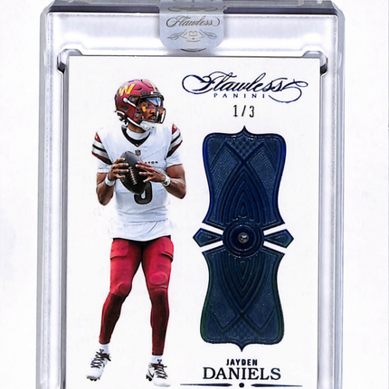 2025 Panini Flawless Jayden Daniels #35 Aquamarine Aquamarine Gemstone 1/3