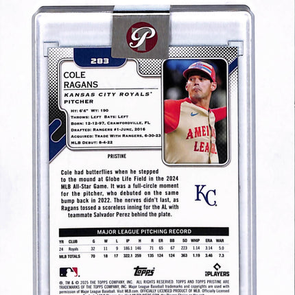 2025 Topps Pristine Cole Ragans #283 Blue /199