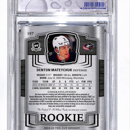 2024 Upper Deck The Cup Denton Mateychuk #197 Rookie Patch Auto /249