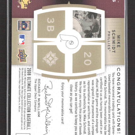 2008 Upper Deck Ultimate Collection Mike Schmidt #UM-MS Quad Jersey Patch /5