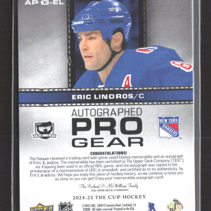 2024 UD The Cup Autographed Pro Gear Eric Lindros #AP G-EL Patch 01/12 Auto