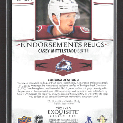 2025 UD Exquisite Casey Mittelstadt #ER-CM Endorsements Relics Patch Auto 14/50