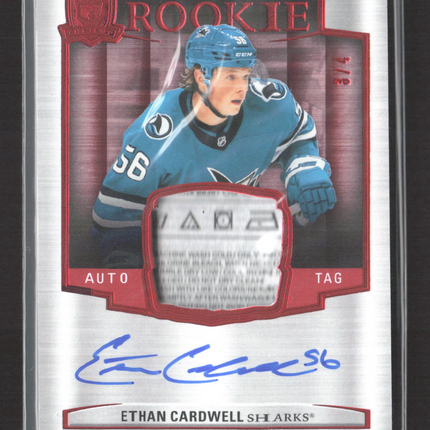 2025 Upper Deck The Cup Ethan Cardwell #179 Rookie Auto Tag Laundry Tag Patch /4