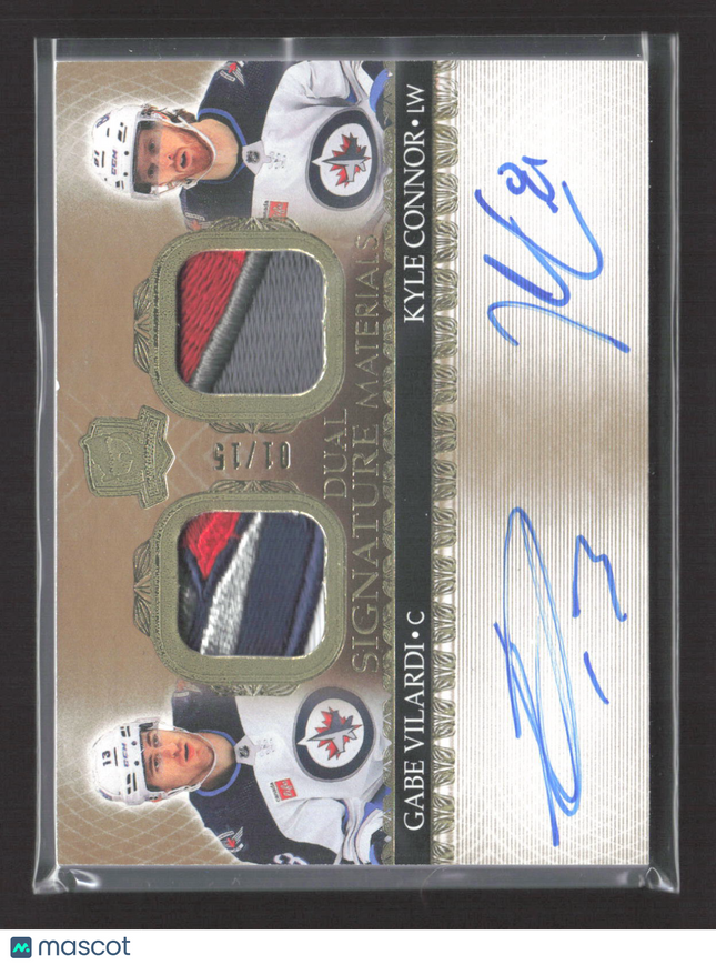 2023 UD The Cup Kyle Connor Gabe Vilardi #SP2-VC Game-used Patch Auto /15
