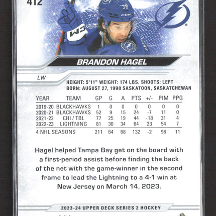 2024 Upper Deck Series 2 Hockey Brandon Hagel #412 Deluxe