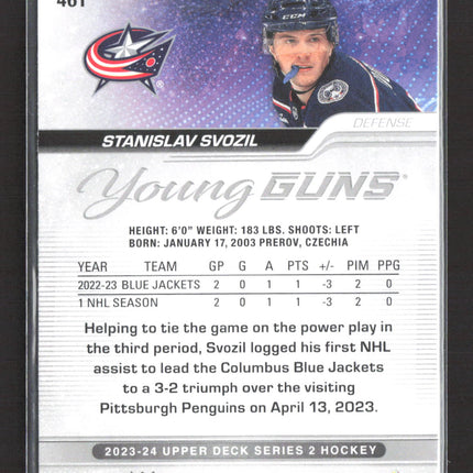 2023 Upper Deck Series 2 Hockey Young Guns Stanislav Svozil #461