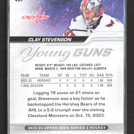 2024 Upper Deck Series 2 Young Guns Clay Stevenson #457