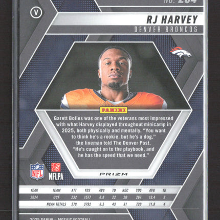 2025 Panini Mosaic RJ Harvey #284 Purple RC