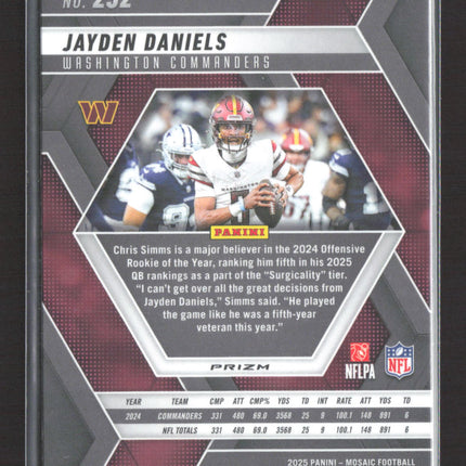 2025 Panini Mosaic Jayden Daniels #232 Purple