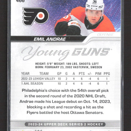 2023 Upper Deck Series 2 Hockey Young Guns Emil Andrae #466