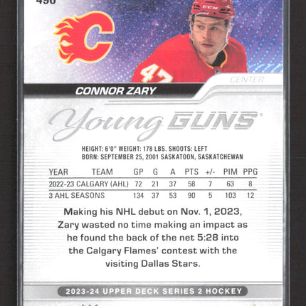 2024 Upper Deck Series 2 Hockey Young Guns Connor Zary #496