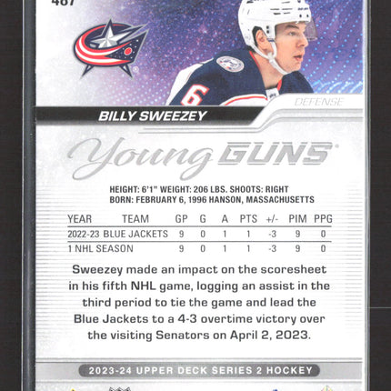 2024 Upper Deck Series 2 Hockey Young Guns Billy Sweezey #487