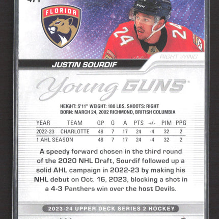 2024 Upper Deck Series 2 Hockey Young Guns Justin Sourdif #471
