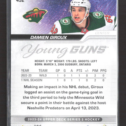 2024 Upper Deck Series 2 Hockey Young Guns Damien Giroux #452