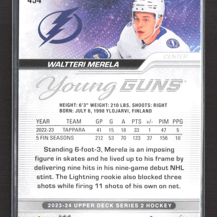 2024 Upper Deck Series 2 Young Guns Waltteri Merela #454