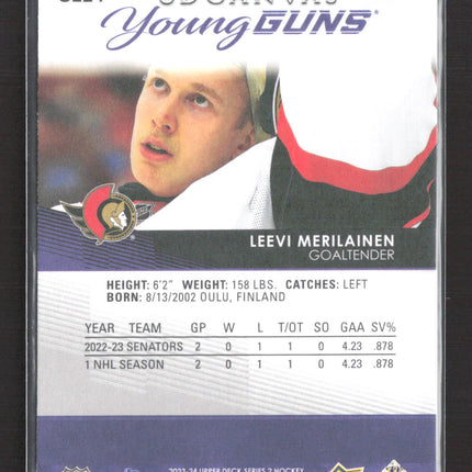 2023 Upper Deck Series 2 UD Canvas Young Guns Leevi Merilainen #C224