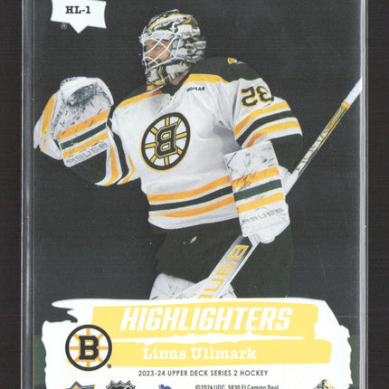 2024 Upper Deck Series 2 Highlighters Linus Ullmark #HL-1 Yellow