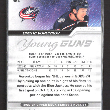 2024 Upper Deck Series 2 Hockey Young Guns Dmitri Voronkov #492