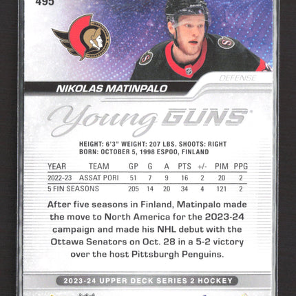 2024 Upper Deck Series 2 Young Guns Nikolas Matinpalo #495