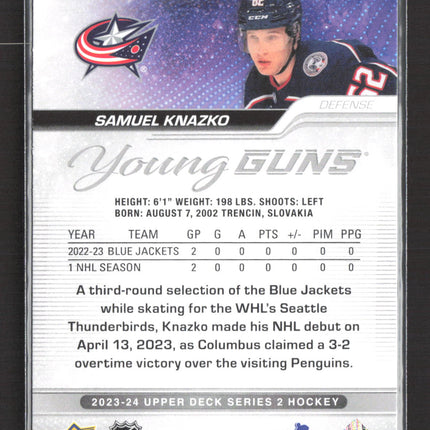 2023 Upper Deck Series 2 Hockey Young Guns Samuel Knazko #483