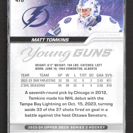 2024 Upper Deck Series 2 Young Guns Matt Tomkins #470