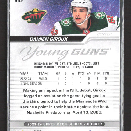 2024 Upper Deck Series 2 Hockey Young Guns Damien Giroux #452