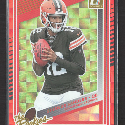 2025 Panini Donruss Football The Rookies Shedeur Sanders #5 Red Checkerboard