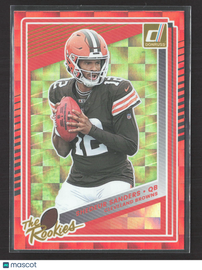 2025 Panini Donruss Football The Rookies Shedeur Sanders #5 Red Checkerboard