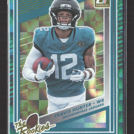 2025 Panini Donruss Football The Rookies Travis Hunter #3 Green Checkerboard