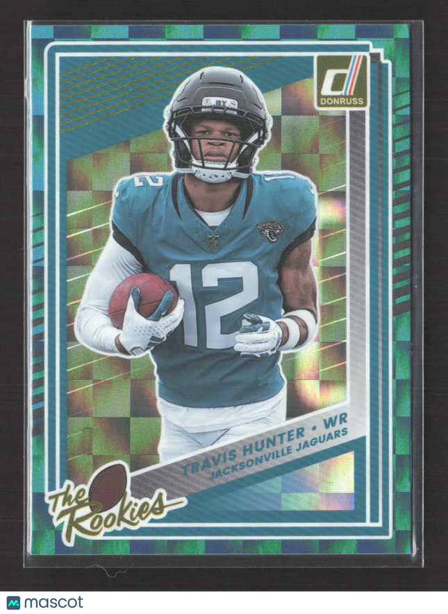 2025 Panini Donruss Football The Rookies Travis Hunter #3 Green Checkerboard