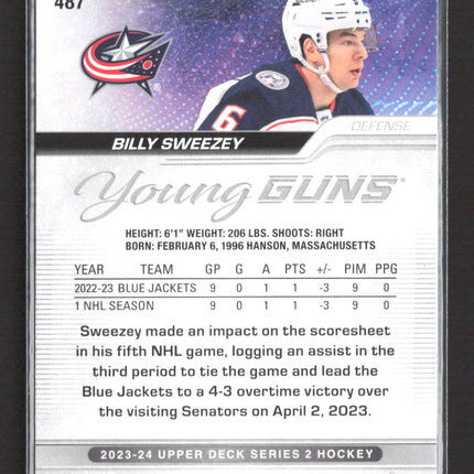 2024 Upper Deck Series 2 Hockey Young Guns Billy Sweezey #487