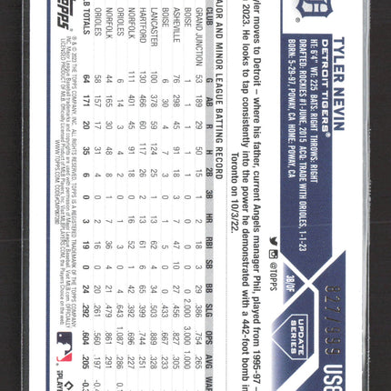 2023 Topps Update Series Tyler Nevin #US89 Blue Foil 827/999