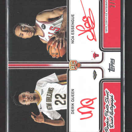 2025 Topps Rookie Photo Shoot Dual Auto Noa Essengue Derik Queen #RPD-NE Red /5