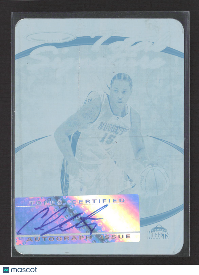 2004-05 Topps Total Carmelo Anthony #TS-CA Cyan Printing Plate Cyan 1/1 Auto