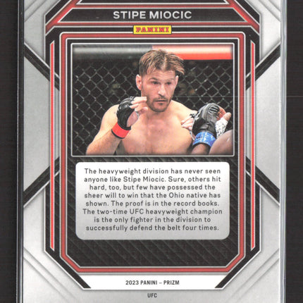 2023 Panini Prizm UFC Stipe Miocic #196 White Sparkle