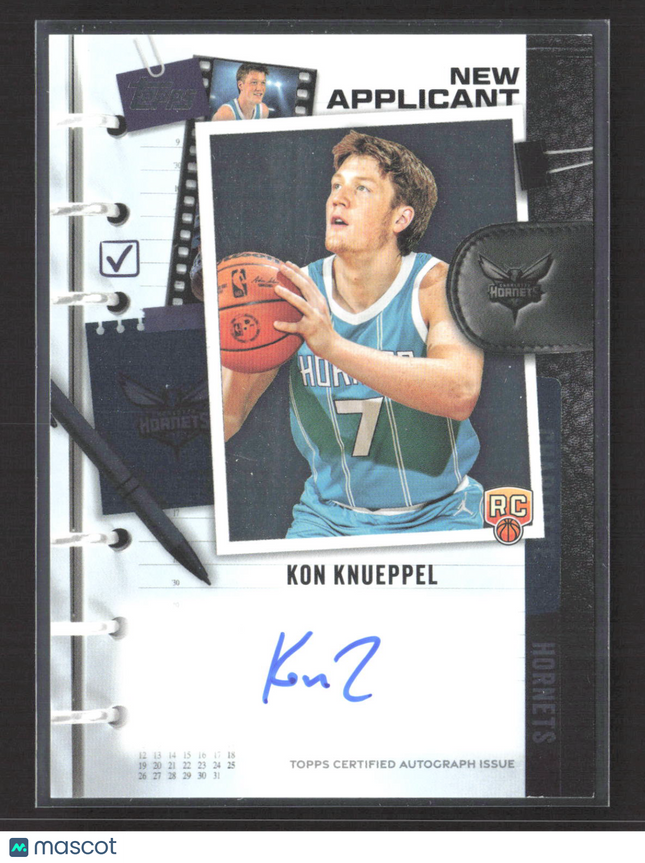 2025 Topps New Applicant Kon Knueppel #NA-KK RC Auto