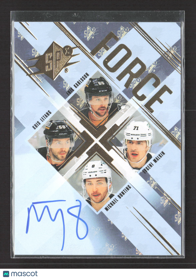 2024 UD SPx Force Karlsson Evgeni Malkin Kris Letang Michael Bunting Auto /49