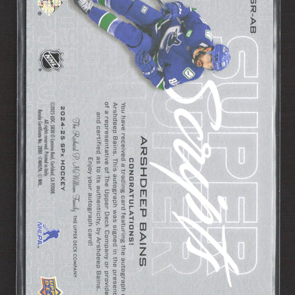 2025 Upper Deck SPx Super Scripts Rookie Arshdeep Bains #SSR-AB Auto