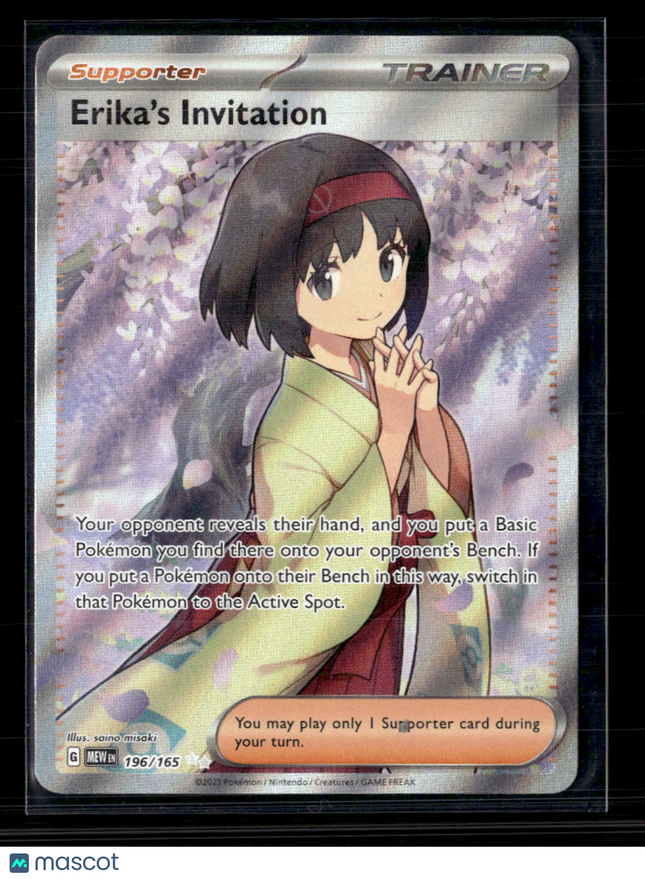 Pokemon 2023 Scarlet & Violet 151 Erika's Invitation FA #196/165