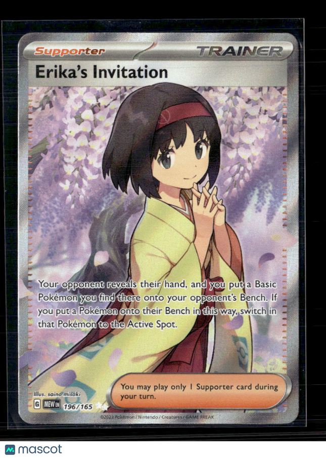 Pokemon 2023 Scarlet & Violet 151 Erika's Invitation FA #196/165