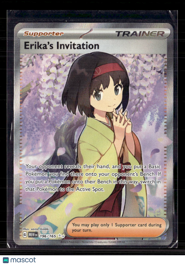 Pokemon 2023 Scarlet & Violet 151 Erika's Invitation FA #196/165