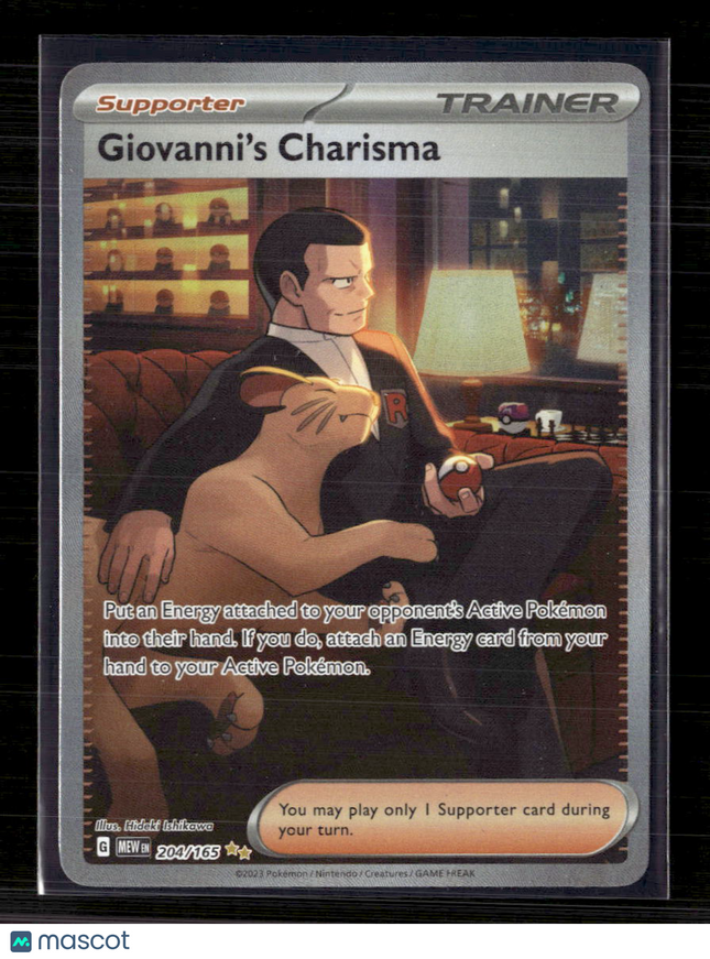 Pokemon 2023 Scarlet & Violet 151 Giovanni's Charisma SAR #204/165