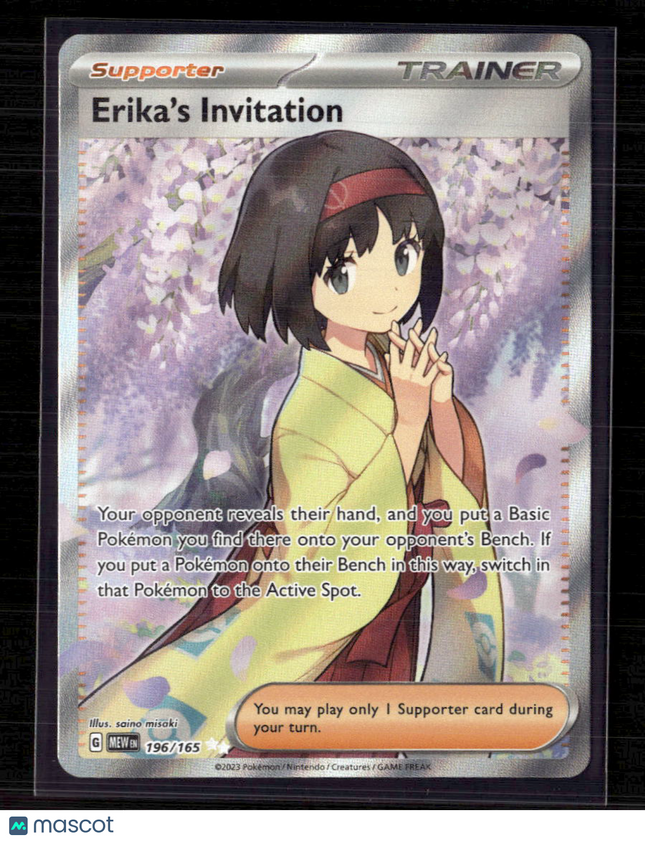 Pokemon 2023 Scarlet & Violet 151 Erika's Invitation FA #196/165